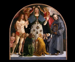 Madonna of Mercy and Saints Sebastian and Bernardino da Siena by Luca Signorelli